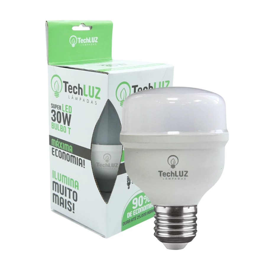 Lâmpada Super Led 30w Bulbo T 6500k Bivolt 2550LM - Imagem 4